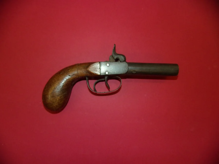 Double-barreled Percussion Pistol, 19th Century.