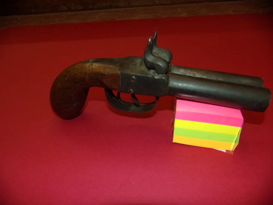 Double-barreled Percussion Pistol, 19th Century.