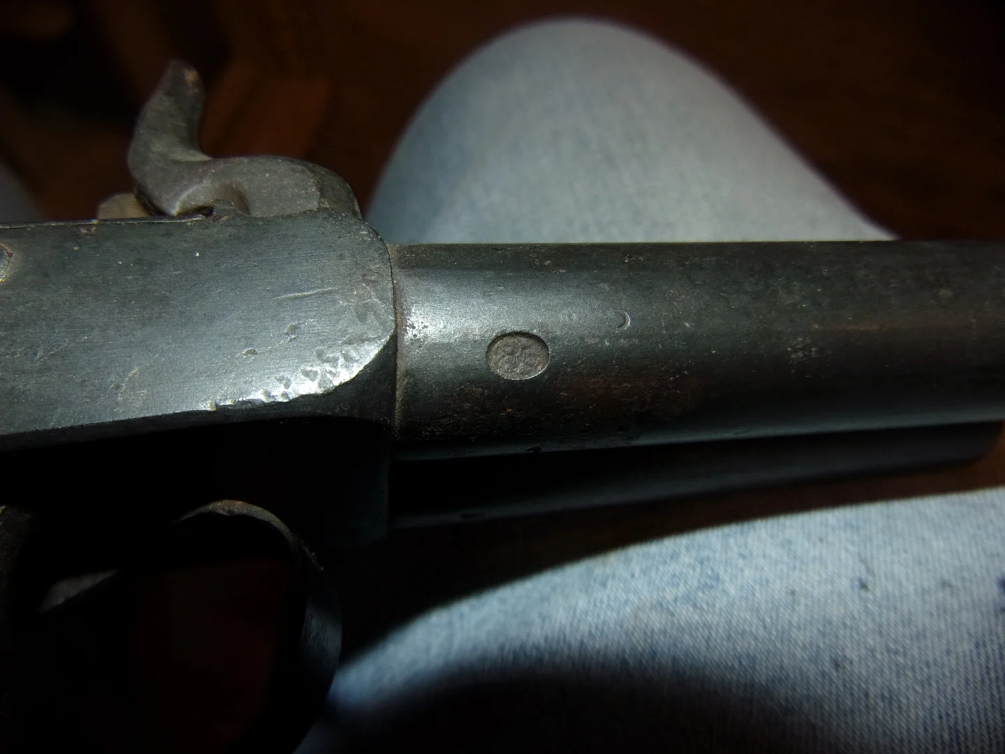 Pistolet percussion à double canon, époque 19ème.
