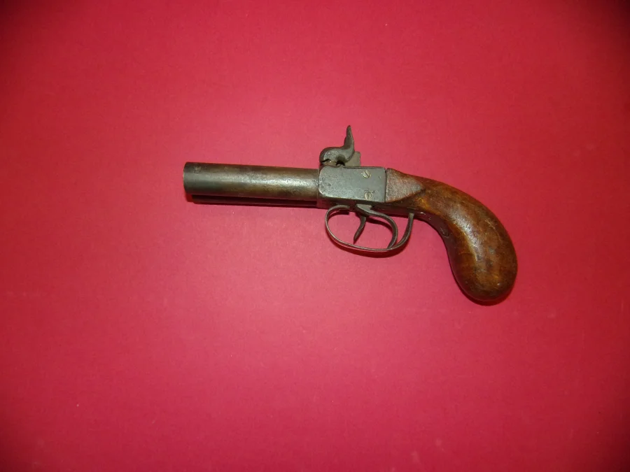 Double-barreled Percussion Pistol, 19th Century.