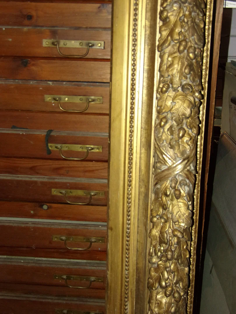 Very Large And Important 19th Century Frame, In Gilded Wood.