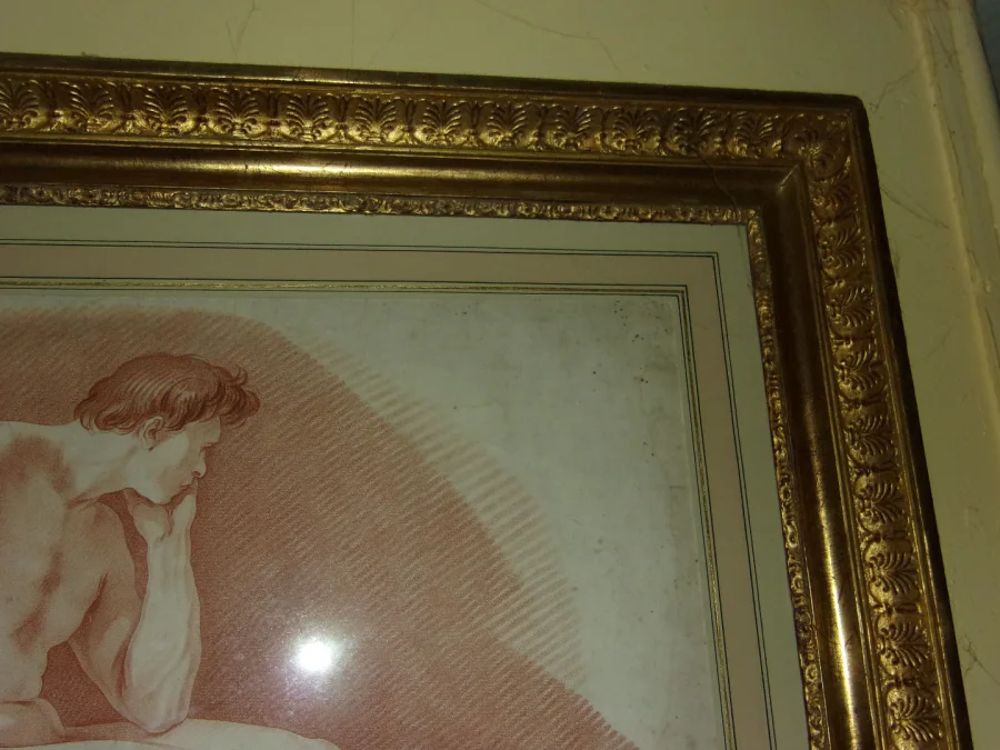Male Nude, Sanguine Drawing, 19th Century.