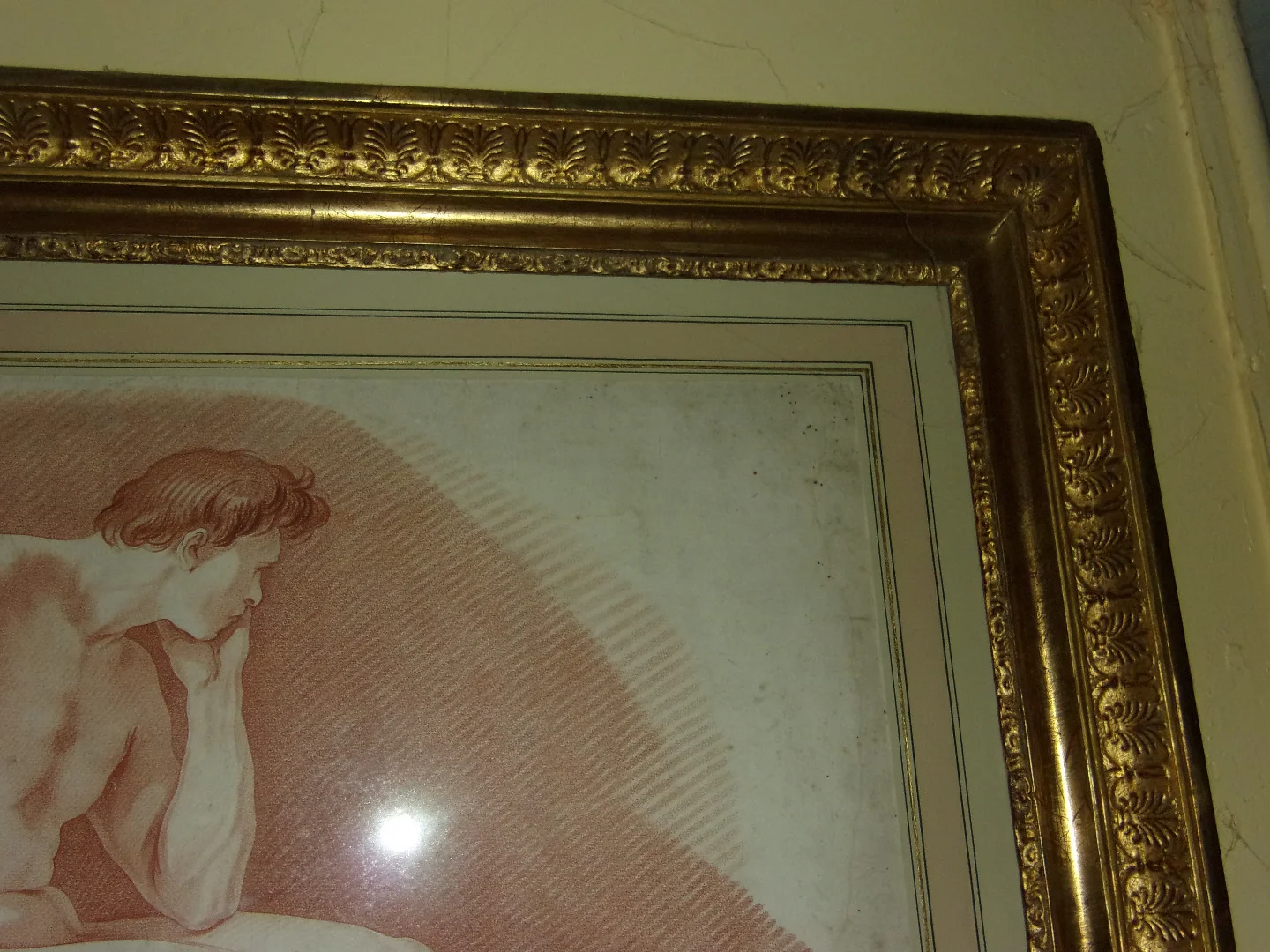 Male Nude, Sanguine Drawing, 19th Century.