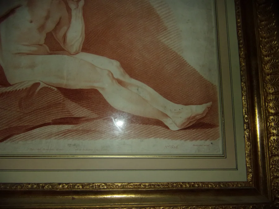 Male Nude, Sanguine Drawing, 19th Century.