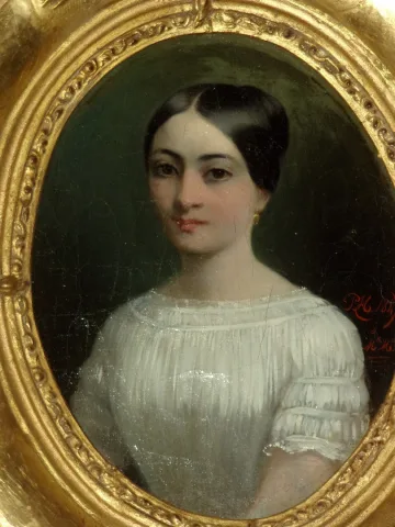Portrait jeune femme, tableau époque 19ème.