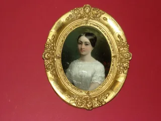 Portrait Of A Young Woman, Painting From The 19th Century.