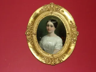 Portrait Of A Young Woman, Painting From The 19th Century.