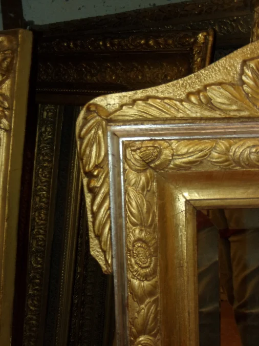 Art Deco Mirror, In Gilded And Silvered Wood, Early 20th Century.