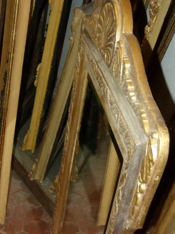 Art Deco Mirror, In Gilded And Silvered Wood, Early 20th Century.