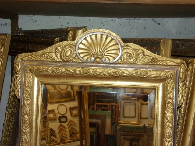 Art Deco Mirror, In Gilded And Silvered Wood, Early 20th Century.