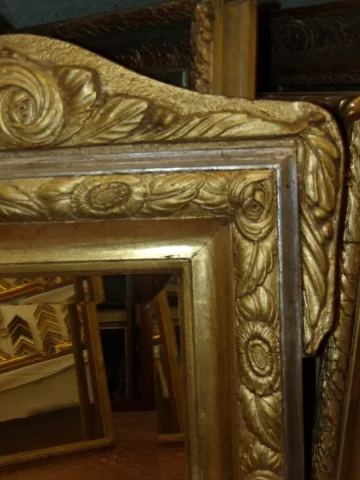 Art Deco Mirror, In Gilded And Silvered Wood, Early 20th Century.