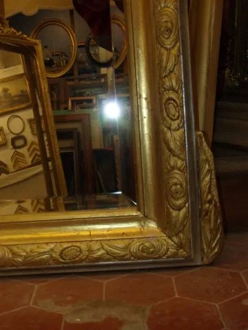 Art Deco Mirror, In Gilded And Silvered Wood, Early 20th Century.