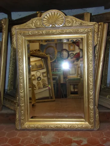 Art Deco Mirror, In Gilded And Silvered Wood, Early 20th Century.