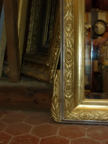 Art Deco Mirror, In Gilded And Silvered Wood, Early 20th Century.