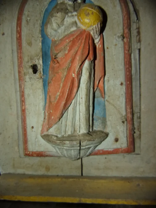 Polychrome Wooden Tabernacle, Christ Salvador Mundi, 18th Century.