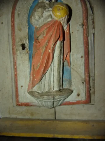 Polychrome Wooden Tabernacle, Christ Salvador Mundi, 18th Century.