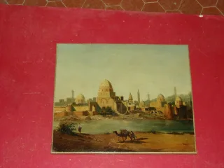 Lively Eastern City, Painting From The 19th Century.