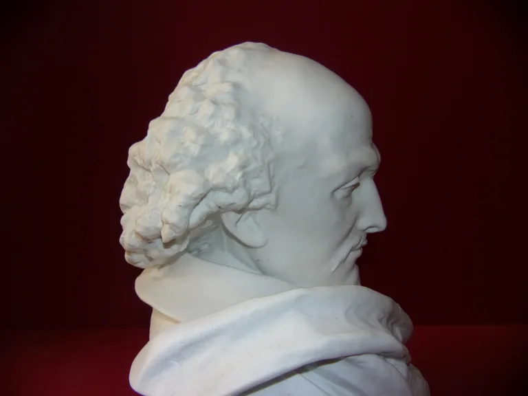 Bust Of Shakespeare, Late 19th Century Limoges Porcelain Cookie.