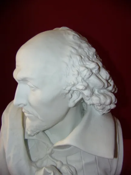 Bust Of Shakespeare, Late 19th Century Limoges Porcelain Cookie.