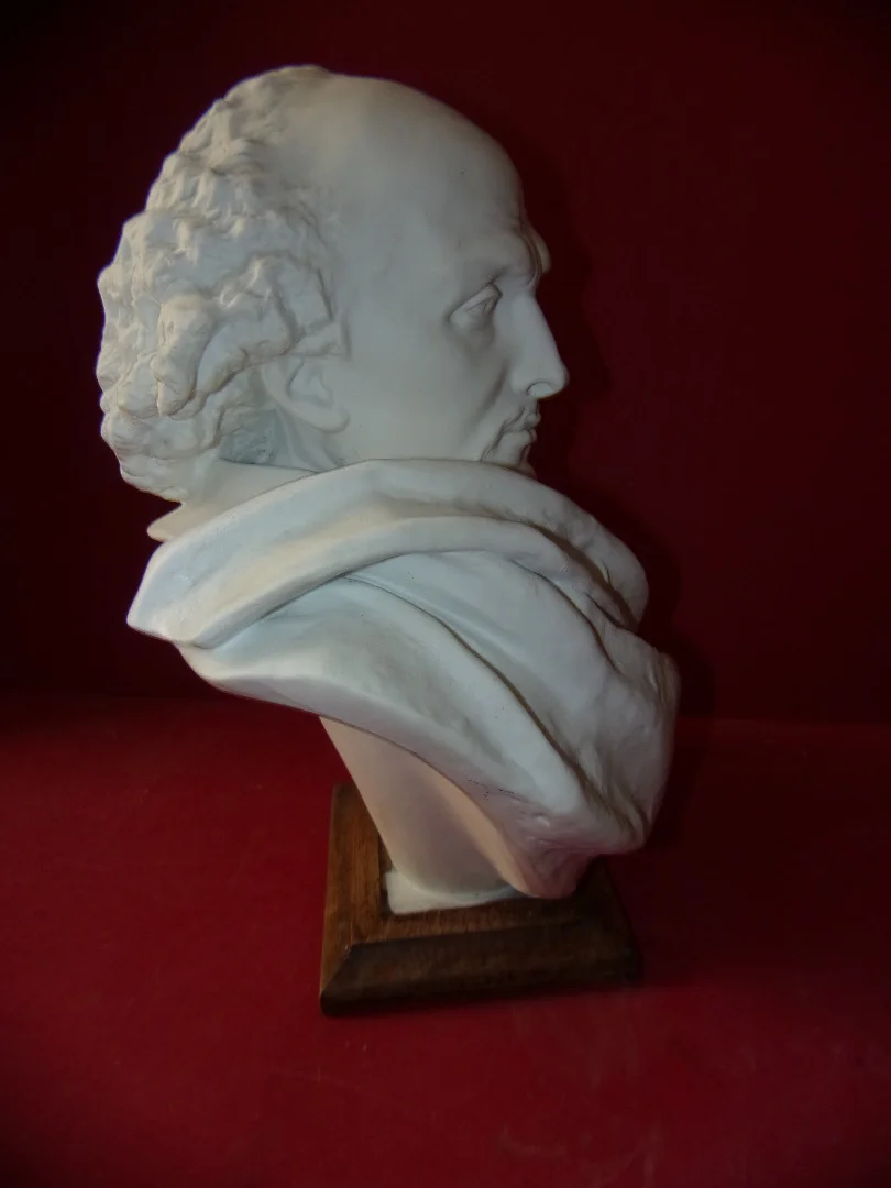 Bust Of Shakespeare, Late 19th Century Limoges Porcelain Cookie.