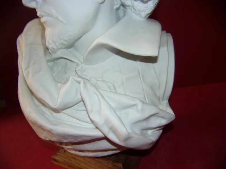 Bust Of Shakespeare, Late 19th Century Limoges Porcelain Cookie.