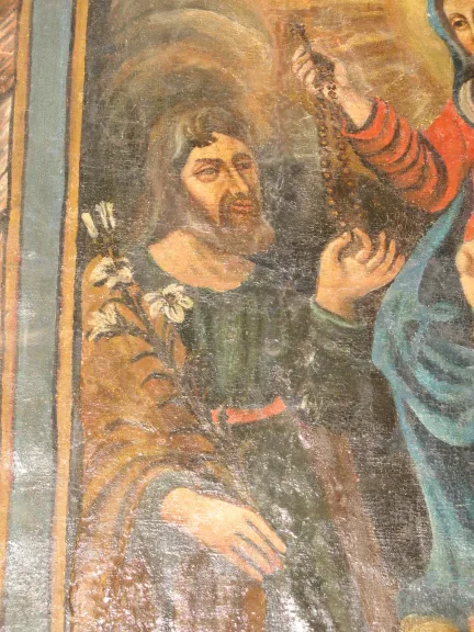 Peinture 17ème recto-verso, Vierge avec l'enfant.