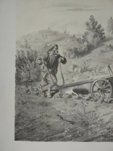Paysage le " le labourage", lithographie, époque 19ème