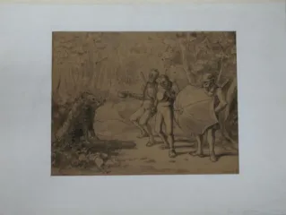 19th C WASH DRAWING