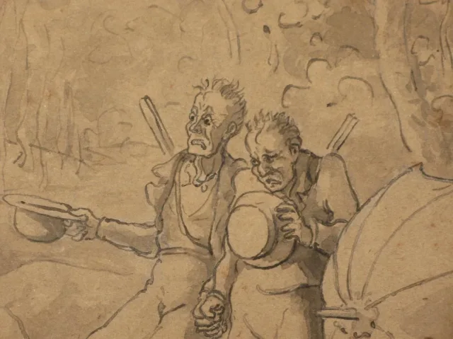 19th C WASH DRAWING