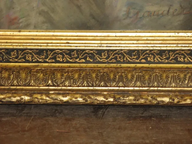 Pastel de femme avec cadre, époque 19ème.