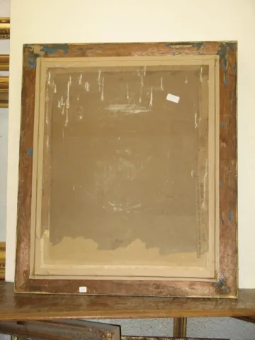Pastel de femme avec cadre, époque 19ème.