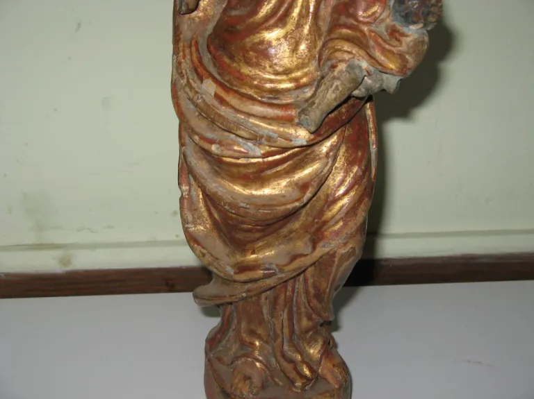 Statue, Vierge à l'enfant, bois sculpté, époque 18ème.