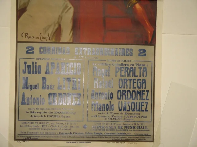 Affiche ancienne de Tauromachie.