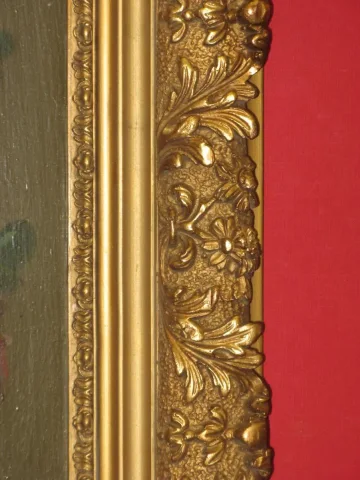 花束de fleurs、祝祭àl'huile sur bois、époque20ème。