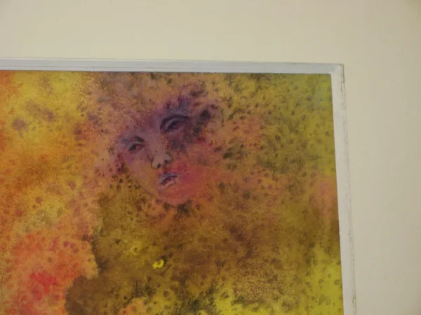 interprétation fantastique d'un rêve, aquarelle époque 20ème.