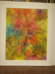 interprétation fantastique d'un rêve, aquarelle époque 20ème.