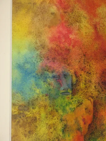 interprétation fantastique d'un rêve, aquarelle époque 20ème.