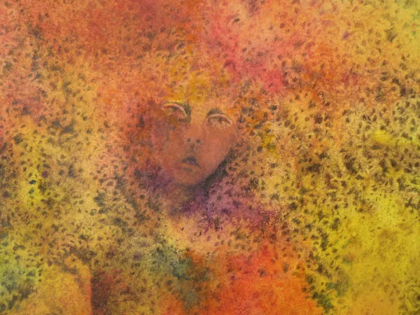 interprétation fantastique d'un rêve, aquarelle époque 20ème.