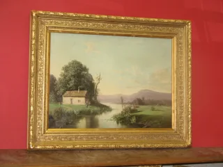 Paysage, peinture époque 19ème, signée A. Godchaux.