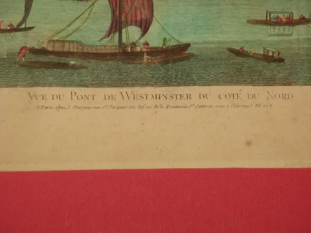Pont de Westminster, vue d'optique époque 18ème