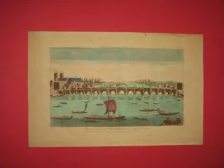 Pont de Westminster, vue d'optique époque 18ème