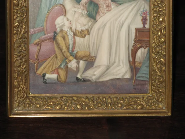 Scènegalante，微型suriévoireépoque19ème。