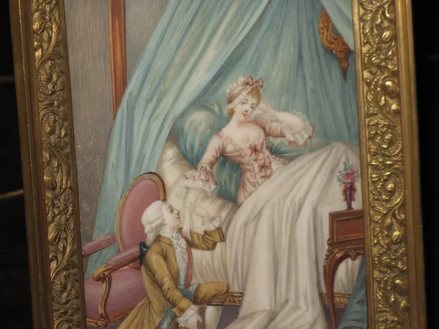 Scènegalante，微型suriévoireépoque19ème。