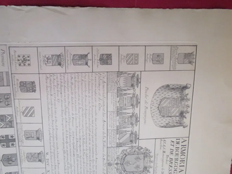 "Armorial de Bourgogne et de Bresse", eau-forte début 20ème.