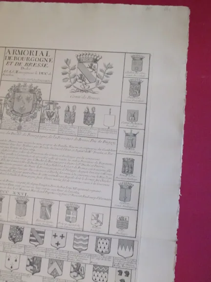 "Armorial de Bourgogne et de Bresse", eau-forte début 20ème.
