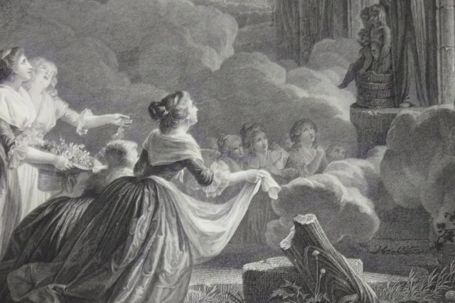 Le Pélérinage de Saint Nicolas, gravure époque 18ème.