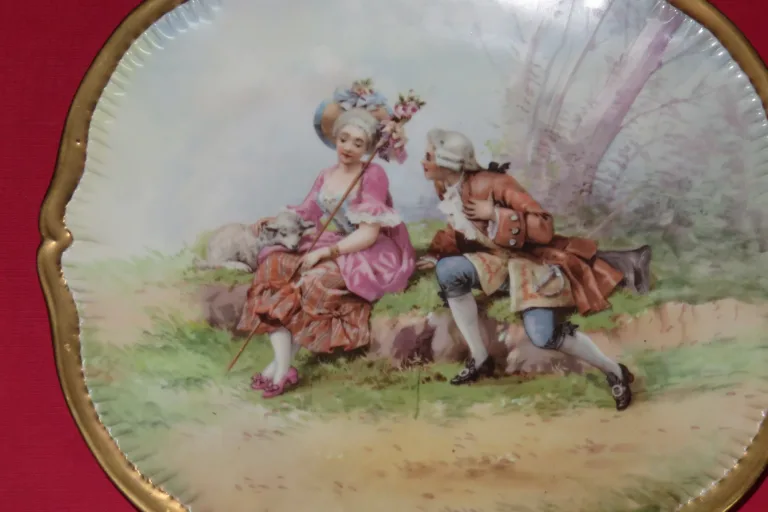 paire d'Assiettes de Limoges (Haviland), époque 19ème.