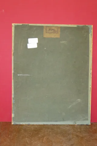 Jeune fille accoudée sur pierre, dessin époque 19ème.