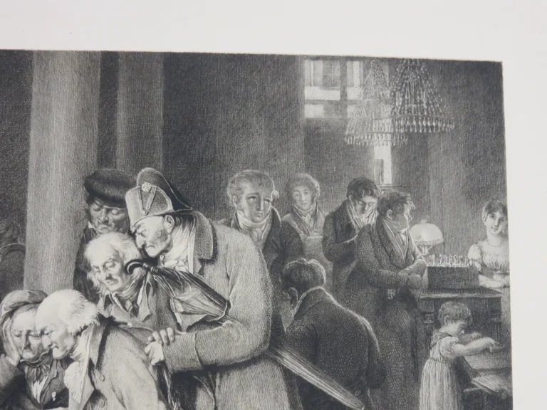 Jeu De Dames, Eau-forte époque Début 20 ème.