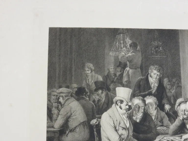 Jeu De Dames, Eau-forte époque Début 20 ème.